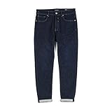 Focisa Jeans Herren Hose Jeanshose Fleecefutter Slim Fit Tapered Jeans Herren Umweltfreundlich Laser Water Washed Denim Hose 32 B