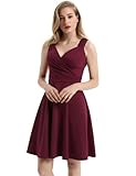 cocktailkleid v Ausschnitt Elegante Kleider Weihnachten Petticoat Kleid 50er Jahre Swing Kleid CL107-1 XL