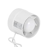 Rohrventilator Ø 125mm Badlüftermit Kugellager, Rohrlüfter Abluft Lüfter Ventilator Kanalventilator, für Bad WC Küche Gewächshaus Zelt Garage 240 m3 / h 16W