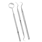 YSCARE Zahnpflege Set Dental 3er Professionelle Zahnreinigung Zahnsteinentferner Zahnsonde Mundspiegel Scaler Aus Edelstahl (3P Set)