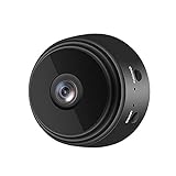 CREACEC Mini-Webcam, drahtlose WLAN-1080p HD-Kamera Smart-Home-Sicherheit Bewegungsmelder Weitwinkel-Objektiv Außen- und Innenbereich Magnetkamera,Schw