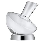 WMF Jette Weindekanter mit Edelstahl-Sockel 0,75l, Glas, Dekantierflasche für Rotwein, Weinbelüfter, pflegeleicht, formschön, edel, hochwertig,