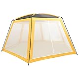 vidaXL Poolzelt Garten Pavillon Pooldach Poolpartyzelt Gartenpavillion Pool Zelt Poolüberdachung Sonnenschutz Stoff 660x580x250cm Gelb
