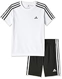 adidas Jungen Anzug B 3s T Set, Weiß / Schwarz, GN1492, Gr. 140