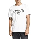 JACK & JONES T-Shirt Comfort Branding für Herren, weiß, Rundhalsausschnitt, Logo-Druck, Weiß, M