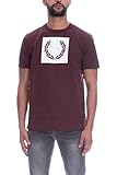 Fred Perry Herren Lorbeerkranz Rundhals T-Shirt L Bordeaux