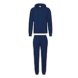 2er-Set Fruit of the Loom Hausanzug Sportanzug Jogginghose & Kapuzensweatshirt (XL, Navy)