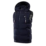 EMATOP Herren Damen Beheizte Weste mit Kapuze USB Elektrische Beheizbare Weste Waschbar Beheizbare Winterjacke mit 3 Dateien Einstellbare Temperatur Heizweste Ärmellose Steppweste für O