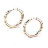 Xuxin 1 Paar Edelstahl Kleine Chunky Creolen für Frauen Gold Schwarz Kreis Ohr Ring Ohrringe Helix Hoop Piercing