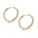 Xuxin 1 Paar Edelstahl Kleine Chunky Creolen für Frauen Gold Schwarz Kreis Ohr Ring Ohrringe Helix Hoop Piercing