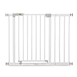 Hauck Türschutzgitter / Treppenschutzgitter für Kinder Open N Stop Safety Gate inkl. 21 cm Verlängerung / ohne Bohren / 96 - 101 cm breit / erweiterbar / Metall Gitter - weiß