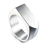 Ayoiow Edelstahl Ringe Biker, Ringe Männer Partner Silber Siegelring Pfeilform Ring Größe 65 (20.7)