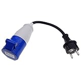 CEE Adapter Schuko-Stecker auf CEE-Steckdose 230V 16A für Camping & Wohnmob