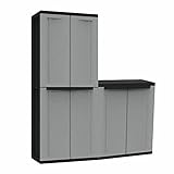 BJYX 2 x Kunststoffschrank Spindschrank Besenschrank Gartenschrank Schrank G