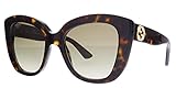 Gucci Unisex – Erwachsene GG0327S-002-52 Sonnenbrille, Dunkel Havana, 52