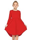 Parabler Mädchen Kleider fest Kommunions Hochzeit Kinder festlich Party Kleid Rot Gr.140