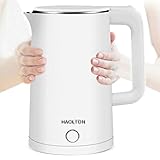 UFFD Wasserkocher Warmwasserkessel Doppelwand Edelstahl Coole Touch Elektrische Wasserkocher Auto Absendung &Anti-Scald Protection (Color : White, Size : 2.3L)