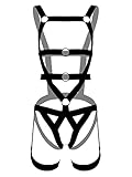 Agoky Herren Brust Harness Riemenbody Körper Geschirr Männer String Bodysuit Mit Penis Ring Cockring Fetisch Einstellbar Schwarz G M