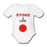 Baby-Strampler mit Aufschrift 'STOKE 4 LIFE FOR STOKE CITY FOOTBALL', weiß, 18-24 M