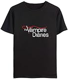 MINIDORA The Vampire Diaries T-Shirt Herren/Damen Kurzarm Tee Unisex für Fans(1 Schwarz,M)