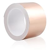 CPROSP Kupferband gegen Schnecken 30 M x 50 mm, Kupferklebeband 0,05mm Dick, EMI Kapton Tape Hitzebeständige, Abschirmband Kup