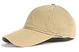 Zylioo Oversize XXL Baseballkappe, 100% Baumwolle, verstellbare Schnalle, einfarbig, große Mütze für große Köpfe, 54,6 - 64,8 cm, Lange Krempe (9 cm), Khaki, XX-Larg