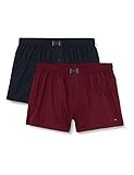 Tommy Hilfiger Herren 2P Woven Boxer Badehose, Deep Rouge/Desert Sky, L