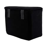 cersalt DSLR-Kameratasche, Kameratasche einsetzen, Kamera-Innentasche Tragbare Kamera-Innenpartition Gepolsterte Schutzhülle Kameratasche für DSLR-Kamera-Enthusiasten(Black)