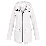 Fannyfuny Winterjacke Damen Wasserdicht Atmungsaktiv Regenjacke Regenparka mit Kapuze: Outdoorjacke Regenmantel Funktionsjacke Große Größen ÜBergangsjacke für Wandern Fahrrad Radfahren Camping R