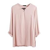 Top Männer Retro Reine Baumwolle Und Hanf Langarm Mode Persönlichkeit (XL,Khaki)