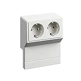 Habengut 2-fach Steckdoseneinheit für Sockelleiste 50 mm | Inhalt: 1 Stück