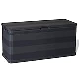 280 l wasserdichte Gartentruhe für den Außenbereich, Bank für den Außenbereich, aus Polypropylen, schwarz, 117 x 45 x 56