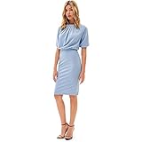 GRACE KARIN Damen Elegant Etuikleid mit Rundhals Einfarbig Bodycon Business Bleistiftkleid Cocktailkleid Hips-Wrapped Pencil Kleid CL0255S21-1_M