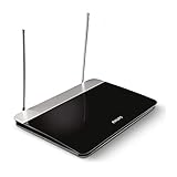 Philips SDV6227/12 Digital Indoor DVB-T Antenne (47dB, HDTV/UHF/VHF/UKW) schwarz/Silb