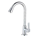 XDYNJYNL Kitchen Tap Einzelne kalte Küchenarmatur Waschbecken Waschbecken Wasserhahn Universal Wasserhahn Alle Bronze Haushalt Becken Wasserhahn 60cm Gefäß
