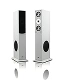 mohr 1 Paar Standlautsprecher SL15 Weiss Lautsprecherboxen, HiFi Klang zum günstigen Preis, Elegante HiFi Standboxen aus Holz, als Stereolautsprecher oder Heimkinolautsprecher geeig