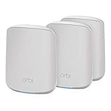 Netgear Orbi RBK353 WiFi 6 Mesh WLAN System (1.8 GBit/s Speed, WiFi 6 Router + 2x Satellit, AX1800 für bis zu 300 m² WLAN-Abdeckung, Smart Roaming für mehrere Stockwerke)