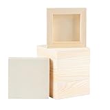 ADXCO 8 Stück Holzpaneele 10,2 x 10,2 cm unlackierte Holz-Leinwand Holzpaneele zum Malen, Ausgießen, Kunst Verwendung mit Ölen, Acry