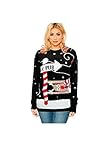 PRETTYMAKE Unisex Weihnachtspullover - Sweatshirts - Pullover - Casual - Langarm - Mehrfarbig (Schwarz, XL)