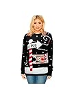 PRETTYMAKE Unisex Weihnachtspullover - Sweatshirts - Pullover - Casual - Langarm - Mehrfarbig (Schwarz, XL)