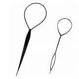 BONAMART 2pcs Haar Tail Twister Inhaber Frisurenhilfe Band Schwarz Dutt Styler Haartw