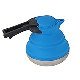 Kitchnexus Faltbarer Silikon Wasserkessel Reisewasserkocher mit Edelstahlboden 1,2 Liter Ideal für Camping oder Motorradreisen, B