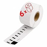 6 Rollen 99012 Etiketten kompatibel für Dymo LabelWriter Etikettendrucker, 36mm x 89mm, 260 Stück pro Rolle, S0722400 Vielzweck-Etiketten von S