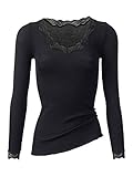 CALIDA Damen Richesse Lace Unterhemd, Schwarz (schwarz 996), 42 (Herstellergröße: S=40/42)