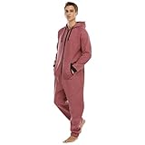 GFGHH Herren Jumpsuit Overall Sportanzug Trainingsanzug Jogginganzug Overall Jumpsuit Herren, Einteiler Onesie Fleece Overall Kostüm mit Kapuze One Piece Hausanzug Geschenke für Erwachsene W