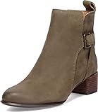 Vionic Perry Sienna Damen-Stiefelette aus Leder, stützend, wasserdicht, kurze Stiefel, mit drei-Zonen-Komfort mit orthopädischer Einlegesohle, Fußgewölbeunterstützung, olivgrün, 38 EU