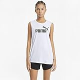 Puma Damen ESS Cut Off Logo Tank Tanktop, White, L