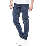 Smith & Solo Jeans Herren - Slim Fit Jeanshose, Hosen Stretch Modern Männer Straight Jungen Hose Cut Basic Washed (34W / 32L, Alex Navy)