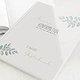 sendmoments Gästebuch für Konfirmation, Festlich, personalisiert mit Ihrem Text, hochwertige Blanko-Innenseiten, 32 Seiten oder mehr, Hardcover-Buch, A4 H