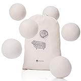 Minobo Trocknerbälle für Wäschetrockner [6er Pack] - Handgefertigt aus 100% neuseeländischer Schafwolle - Öko Trocknerkugeln für spürbar weichere W